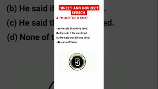 Direct and indirect speech  english grammar MCQ english grammar mcq questions [upl. by Nairrod]