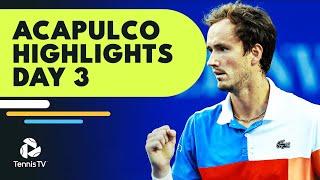 Medvedev and Nadal Back In Action Tsitsipas Faces Wolf  Acapulco 2022 Day 3 Highlights [upl. by Okeim]