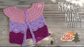 REBECA O CHALECO PARA NIÑA A CROCHET  PARTE I [upl. by Mailliw]