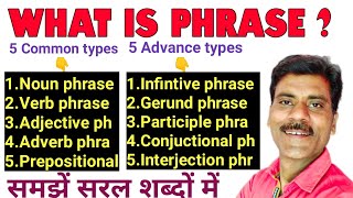 Phrases in Englishphrase in English grammar phrase and clause [upl. by Nylidam]