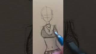 How to draw anime girl body and clothes art drawing tutorial drawing tips [upl. by Notyrb]