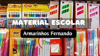 PARTE 1 MATERIAL ESCOLAR NO ARMARINHOS FERNANDO CANETAS MARCADORES CANETINHAS [upl. by Ahselyt340]