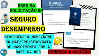 SEGURO DESEMPREGO COM ERRO NO NOMENOME DA MÃECPFDATA DE NASCIMENTO  COMO REGULARIZAR E RECEBER [upl. by Rosinski]