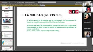 Teoría General del Acto Jurídico  UTP Nulidad Anulabilidad ineficacia causales 219 y 221 CC [upl. by Eseyt380]