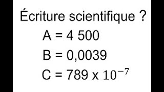 Donner lécriture scientifique dun nombre décimal  COLLÈGE [upl. by Chelsy]