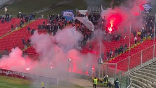 Arrivo dei pescaresi nel Derby dellAdriatico 17122023  Serie C [upl. by Weisler181]