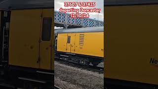 HNR Class 37 37607 amp 37425 departing from Doncaster 121024 [upl. by Ettezzus667]