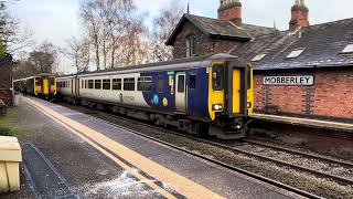 Northern Trains 156405156418156427 ArivingDeparting  Mobberley [upl. by Krysta]