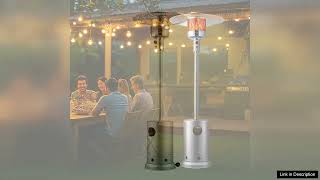 VEVOR Propane Patio Heater 50000BTU Tall Hammered wRound Table Outdoor Silver Review [upl. by Ranee570]