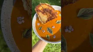 Pumpkin Tomato Soup amp Gruyère Grilled Cheese 🎃🍅🧀 tomatosoup pumpkintomatosoup gruyere [upl. by Amla]