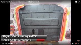 Raptor Bed Liner used as undercoating on a 1950 Chevy Truck Raptor by UPOL [upl. by Zetnod]