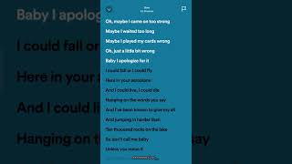 dive  Ed Sheeran  song lyrics  spotify lyrics music song songlyrics dive edshreen [upl. by Rebe]