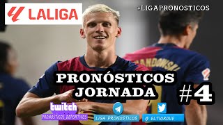 ✅ JORNADA 4 LA LIGA ✅ PRONOSTICOS y APUESTAS  ALINEACIONES PROBABLES FANTASY [upl. by Nylasoj600]