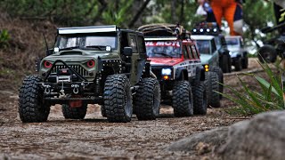 RC Range Rover ClassicJK RubiconR1CheroKeeJY Wrangler Group Trail [upl. by Ylagam]