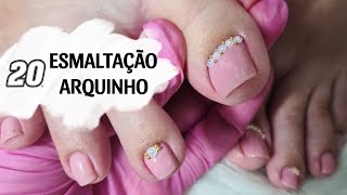 Esmaltação e aplicação de pedrariasaquinho nas unhas dos pés Curso manicure e pedicure [upl. by Caputto]