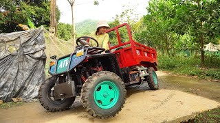 Using a restored ATV to harvest grass for goats and fish [upl. by Damiani]