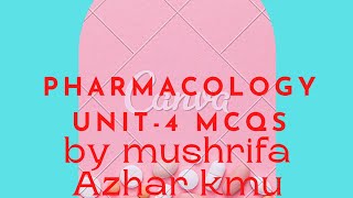 Pharmacologyl Unit 4 AntiNeoplastic Drugs mcqs [upl. by Akirderf]