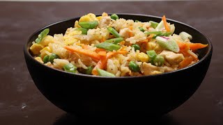 Garlic Chicken Fried Rice Recipe Thats Better Than Takeout [upl. by Aerdnaid]