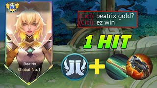 GLOBAL BEATRIX PERFECT ONE SHOT BUILD FOR SOLO RANK  AUTO WINSTREAK  MUST TRY [upl. by Kent]