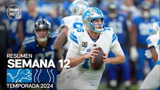 Detroit Lions vs Indianapolis Colts  Resumen NFL en español  Semana 12  NFL Highlights 2024 [upl. by Zennas]