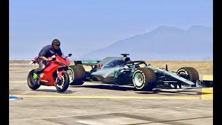 Mercedes F1 2018 vs Ducati Panigale 1199 R  Drag Race [upl. by Mears]