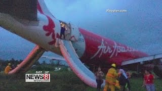 AirAsia plane with 159 aboard overshoots Philippine runway [upl. by Ahgiela288]