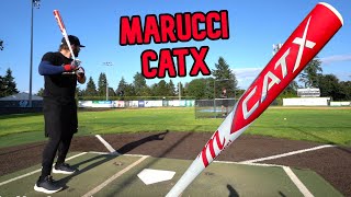 Hitting with the MARUCCI CATX  BBCOR Baseball Bat Review [upl. by Llerroj]