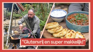 Mais broodjes met een stoof van aubergine  Buiten koken met Ramon 3 [upl. by Aiuoqes]