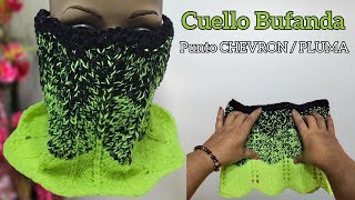 Cuello a Dos Agujas con Punto Chevron o Pluma – Tejidos Originales a Dos Agujas Palitos [upl. by Lot]