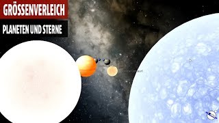 Grössenvergleich Planeten und Sterne [upl. by Kain]