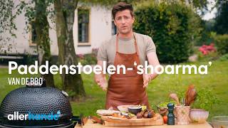 Paddenstoelen‘shoarma’ van de BBQ  Hugo op hete kolen  Allerhande [upl. by Akirre]