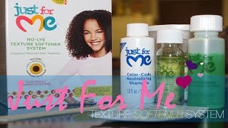 Just For Me Texture Softener System BeforeAfter and Application Process [upl. by Pacifa]