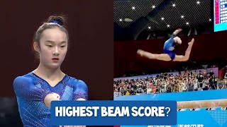 Zhou Yaqin 🇨🇳  GOLD 🥇HUGE 15466 Beam Final  Chinese Nationals 2024 [upl. by Maisie]