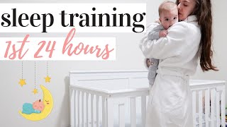 FIRST 24 HOURS OF SLEEP TRAINING  FERBER METHOD  KAYLA BUELL [upl. by Arrakat]