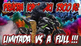 PRUEBA KAWASAKI Z900A2 LIMITADA VS SIN LIMITAR  APTA CARNET A2 [upl. by Llednyl814]