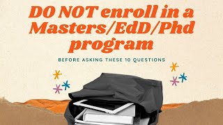 10 questions you should ask before enrolling in a graduate degree [upl. by Llehcal518]