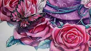 Coloring Roses with copic markers [upl. by Jesselyn]