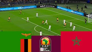 زامبيا 0 vs 2 المغرب مباشر CAF 2024  محاكاة ألعاب الفيديو PES 2021 [upl. by Yecad392]