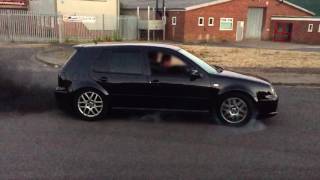 Mk4 Golf PD150  2381bhp  Burnout in Slow Motion [upl. by Ennahteb372]