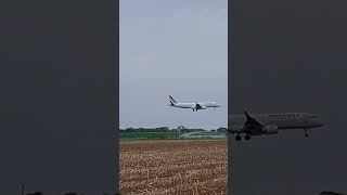 Landing Embraer 190 from Lyon in Caen [upl. by Thorma]