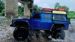 TRX4 Traxxas White Ford Bronco Land Rover Defender  and Sport High Trail Off Road under the Rain [upl. by Yllom197]