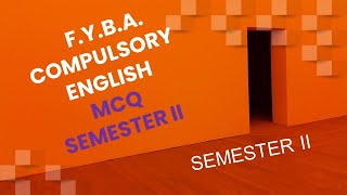 F Y B A  Compulsory English Semester II MCQ  Literary Gleam [upl. by Erlandson83]