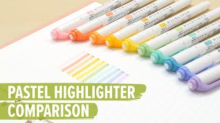 Pastel Highlighter Comparison Mildliners Stabilo Highlighters and More [upl. by Lodge719]