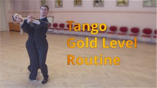 Tango Gold Level Choreography  Natural Promenade Turn to Rock Turn Open Telemark [upl. by Baseler]