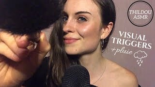 ASMR FRANCAIS 🌙  Triggers Visuels  Pluie Face touching Face brushing Breathing [upl. by Irtimd454]