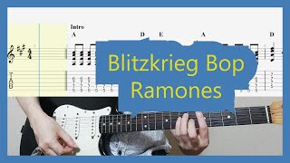 Ramones  Blitzkrieg Bop Guitar Cover with Tab [upl. by Earej195]