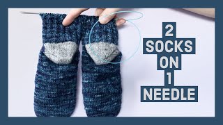 HOW TO KNIT SOCKS TWO AT A TIME [upl. by Nereus]