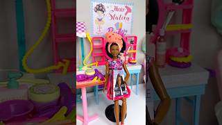 Barbie Girl Beauty Salon How To Care And Style Doll Hair shorts barbiedolls dolls [upl. by Aihsined]