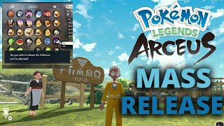 How to MASS RELEASE in Pokemon Legends Arceus [upl. by Mcconnell]