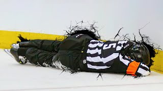 NHLs Most BRUTAL Referee Injuries 20222023 [upl. by Ahsiaa666]